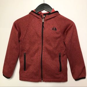 Boys North Face Hooded Jacket, Red, size Small 7/8